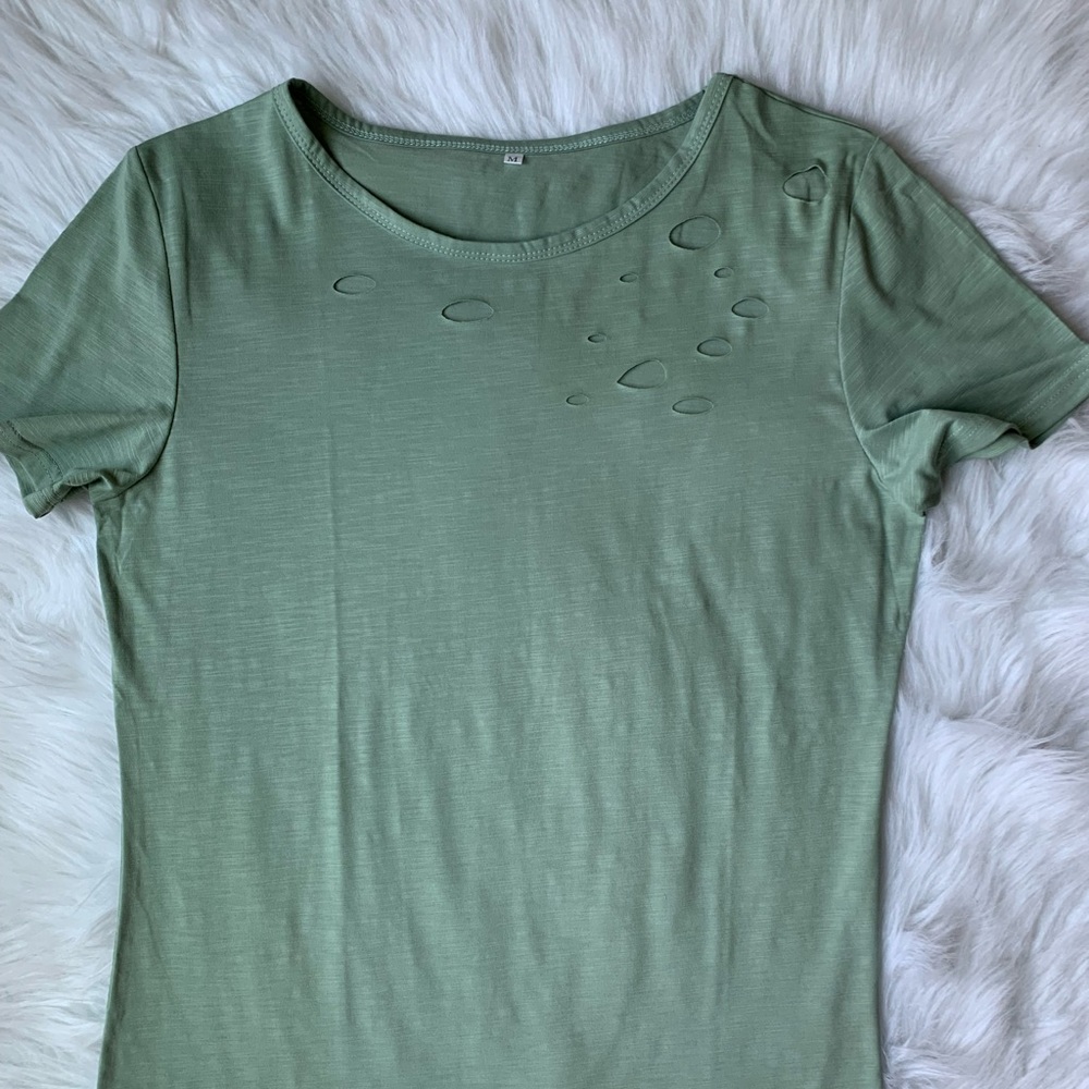 Women Distressed T Shirt